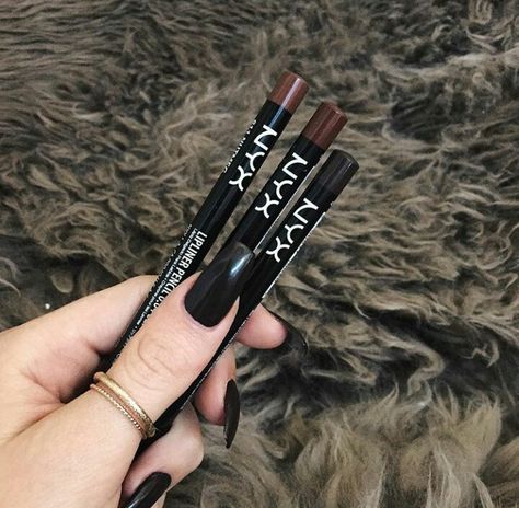 nyx autumn • nutmeg, brown, espresso Nyx Espresso Lip Liner, Lip Liner Collection, Nyx Lip Liner, Nyx Lip, Nyx Cosmetics, Lip Liner, Nyx, Lip Colors, Hair Straightener