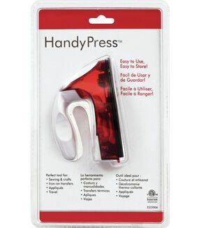 The Handy Press mini iron is a great tool for sewing and crafting projects, appliques, iron - on transfers, travel and simple touch ups The small hand iron fits in tight spaces such as carry - on bags, sewing baskets or toolboxes, making it a great go - to tool This red and white iron operates at a single temperature only and does not use water, making it easy to pack, move and store Includes a detachable electrical cord Iron measures 2 - 1/2x4x2 inches ETL Listed: 3095565 ImportedNOTE: This item is designed only for American 110V/120V (Single Voltage) and may require a power adapter or voltage transformer to work in countries outside of USA & CanadaElectronics must be returned with a receipt and in an unopened box Please work directly with the manufacturer if products are damaged upon pur Handheld Steam Iron, Craft Iron, Bags Sewing, Iron Steamer, Mini Iron, Electrical Cord, Sewing Baskets, Sewing Organization, Joann Fabrics