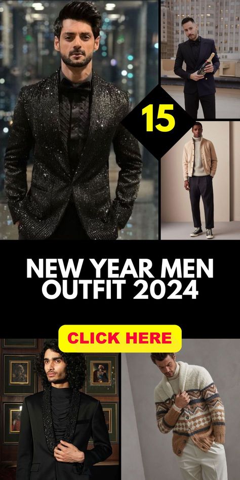 Chinese New Year men outfit 2024 is all about making a stylish entrance into the new year. With Lunar New Year parties on the horizon, gentlemen are opting for classy black and white suits that capture the festive spirit. Don't let the cold weather of winter dampen your style; stay warm and fashionable as you welcome 2024. Mens Masquerade Outfit Ideas, Gala Night Outfit Men, Winter Party Outfit Men, New Year’s Eve Outfit Men, Men’s New Years Outfit, New Years Outfit Men, Year End Party Outfit, New Year Men Outfit, Men Holiday Outfit