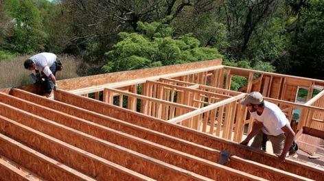 It's critical to get the first-floor platform square and level, and we'll walk you through the whole process from layout through the installation of mudsills, support beams, floor joists, and sheathing. - Fine Homebuilding #framing #framingguide #framingproject #frameahouse #framinghouses #framingprojectguide #finehomebuilding #homebuilding #home #homes #house #houses #build #diyhouses #diyhouse #diyhome #diyframing #diyframingahouse #mudsills #supportbeams #floorjoists #sheathing Bohemian Patio, Fine Homebuilding, Framing Construction, Support Beams, Hot Tub Backyard, Home Building Tips, Wood Frame Construction, House Extension Design, Floor Framing