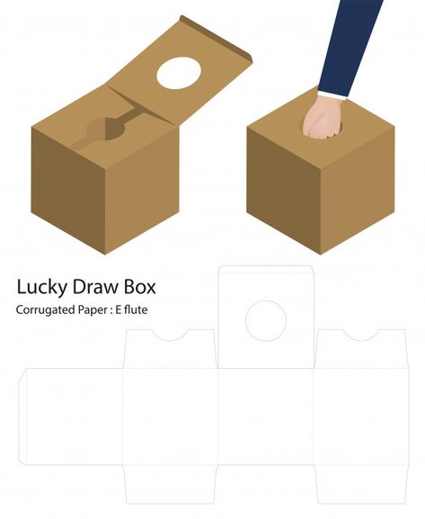 Lucky draw box 3d mockup with dieline Lucky Draw Box Design, Lucky Draw Box Diy, Lucky Box, Leaflet Template, Packaging Die Cut, Yellow Business Card, Packaging Template Design, 3d Mockup, Business Card Psd