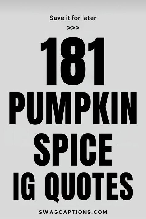 Embrace the cozy vibes of fall with our collection of Pumpkin Spice IG Quotes! Whether you're sipping on your favorite pumpkin spice latte or just loving the autumn season, these Instagram-ready quotes will add a little warmth to your feed. Perfect for captions, stories, or sharing with fellow pumpkin spice lovers! Ready Quotes, Ig Quotes, Quotes For Instagram, Best Pumpkin, Cozy Vibes, Autumn Season, Pumpkin Spice Latte, Autumn Inspiration, Pumpkin Spice