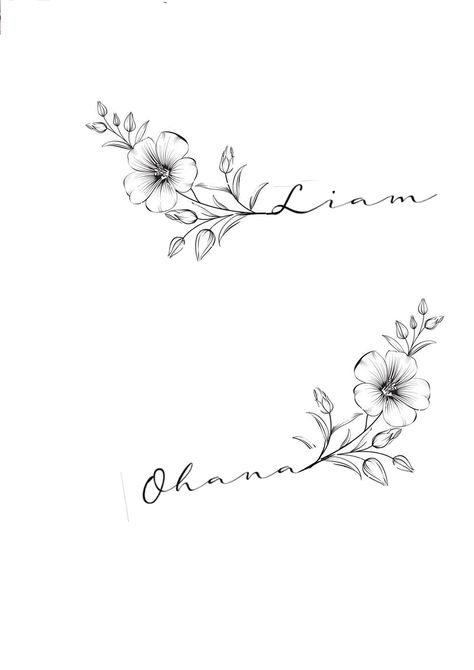 Simple Flower Tattoo With Words, Tiny Shoulder Tattoos For Women Unique, Still I Rise Tattoo With Flower, Mom Tattoos For Daughter Unique, Dark Floral Tattoo, Birth Tattoo, Rosen Tattoo Frau, Ohana Tattoo, Random Tattoos