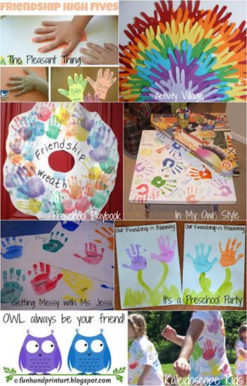 Friendship Week Handprint Crafts #friendshipday #handprintart Friendship Week, Preschool Friendship, Friendship Crafts, Friendship Theme, Friendship Activities, Friendship Art, Spring Art Projects, Footprint Art, Handprint Crafts