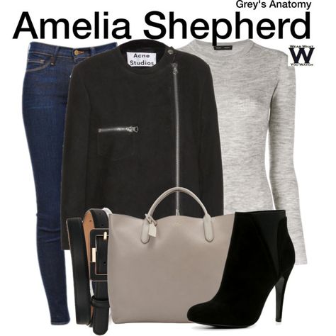 Inspired by Caterina Scorsone as Amelia Shepherd on Grey's Anatomy. Amelia Shepherd Outfits, Greys Anatomy Outfits, Greys Anatomy Costumes, Anatomy Clothes, Shepherd Outfit, Characters Outfits, Tv Outfits, Gray's Anatomy, Amelia Shepherd