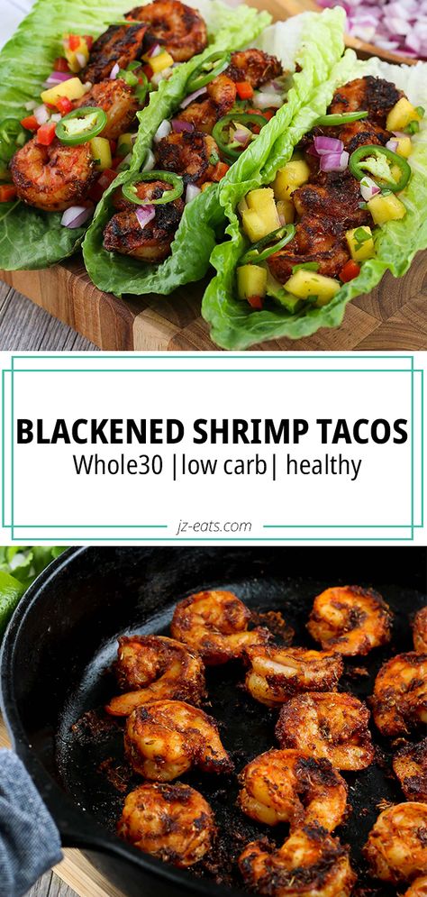 Seafood Snacks, Blackened Shrimp Tacos, Cajun Shrimp Recipe, Cajun Shrimp Recipes, Shrimp Taco Recipes, Blackened Shrimp, Shrimp Recipes Healthy, Seafood Recipes Healthy, Healthiest Seafood