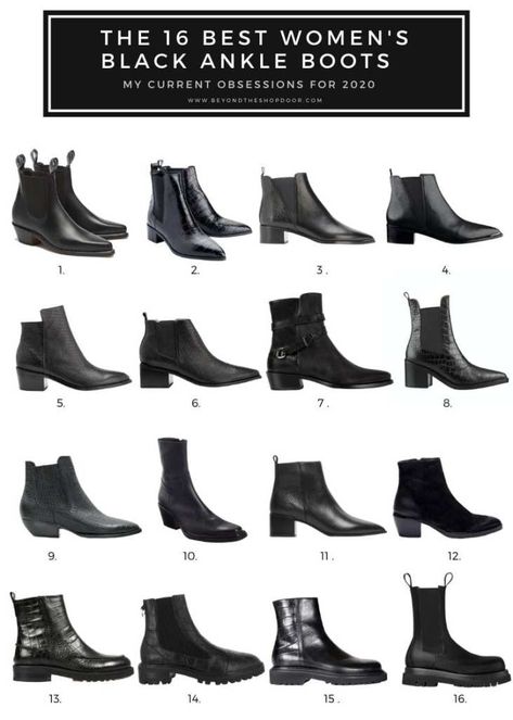 Picture Collage of The 16 Best Women's Black Ankle Boots for 2020 Women Boots Outfit, Best Ankle Boots, Womens Black Ankle Boots, Shop Door, Winter Boots Outfits, Crocs Boots, Boots Outfit Ankle, Popular Boots, Leather Western Boots