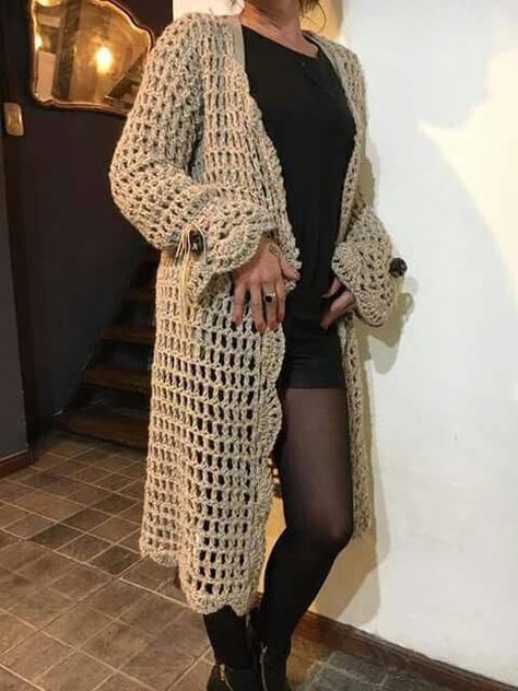 Long Crochet Sweater, Crochet Shrug Pattern Free, Crochet Workshop, Crocheted Dress, Crochet Shrug Pattern, Shrug Pattern, Knitted Lace, Crochet Shrug, Crochet Cardigan Pattern