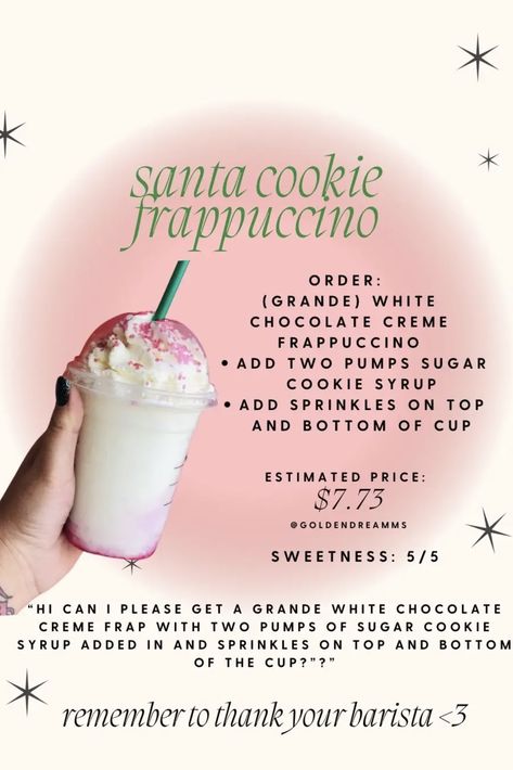 December Starbucks Drinks, Starbucks Drinks Winter, Starbucks Christmas Drinks Recipes, Starbucks Drinks Christmas, Holiday Starbucks Drinks, Starbucks Copycat Recipes Drinks, Starbucks Ideas, Starbucks Cookies, Holiday Starbucks