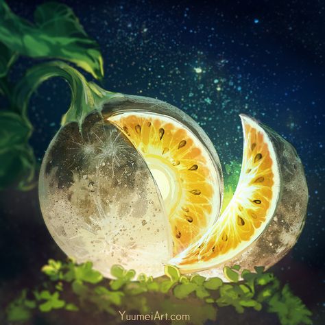 ArtStation - Moon Melon Fantasy Fruit Concept Art, Witch Inspiration, Magic Plants, Fantasy Plants, Yuumei Art, Mode Steampunk, Desain Pantry, 귀여운 음식 그림, Food Illustration Art