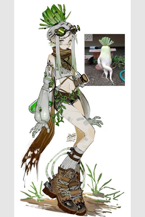 Goddess Oc Ideas, Boho Character Design, Solar Punk Character Design, Bone Powers, Character Design Clothing, Plant People Character Design, Natlan Oc, Nature Character Design, Non Human Oc