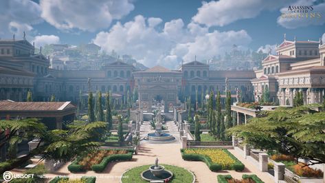 Ancient Greece City, City Fantasy Art, Greece City, Assassin's Creed Origins, Europa Park, Assassins Creed Origins, Rome City, Between Two Worlds, Grece Antique