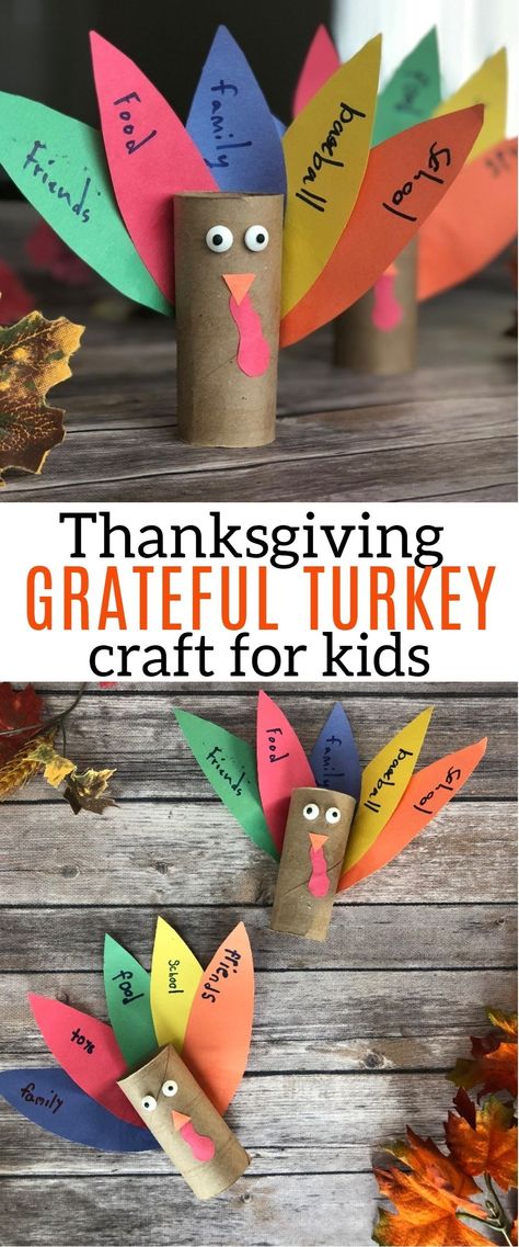 Thankful Turkey Craft, Turkey Crafts Kids, Toilet Paper Roll Craft, Thankful Turkey, Paper Towel Crafts, Thanksgiving Crafts Preschool, Thanksgiving Turkey Craft, Roll Craft, Turkey Crafts