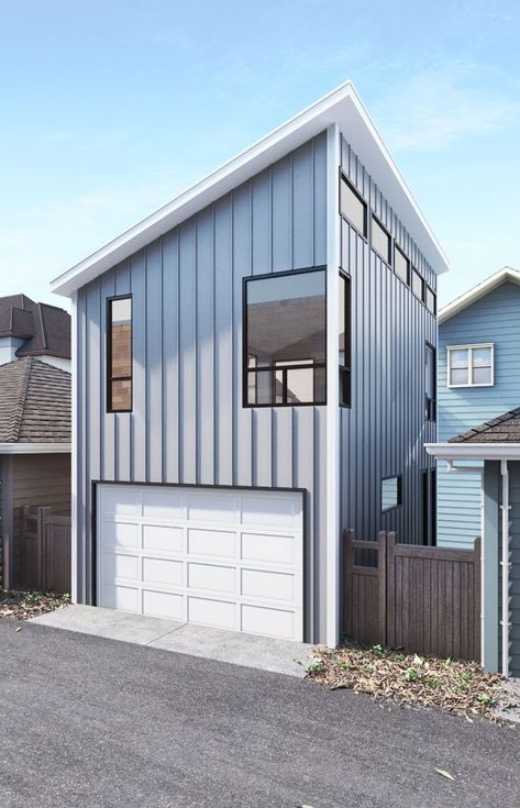 Chicago Granny Flats – Prefab Coach House in Chicago 2 Storey Granny Flat, Garage With Granny Flat, Garage Coach House, Shipping Container Garage With Apartment, Tiny Garage House, Prefab Garages With Apartment, Coach House Garage, Granny Flat Above Garage, 20x20 Garage Apartment Plans