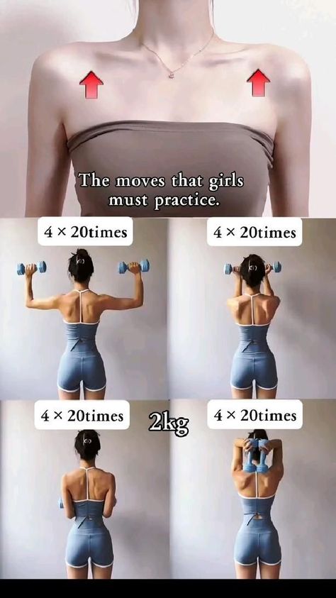 Collar Bone Excerise, Collarbone Excerise, Sharp Shoulders Workout, Clavicle Workout Exercise, Clavicle Workout, Shoulder Excercise, Back Workout Women At Home, Shoulder Workout Women, Bodyweight Workout Routine