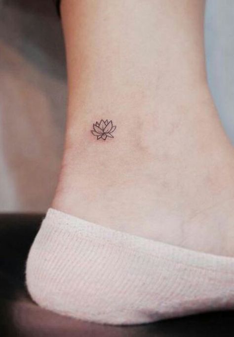 100+ Trending Watercolor Flower Tattoo Ideas for Women – MyBodiArt Lotus Ankle Tattoo, Ankle Tattoo Ideas For Women, Tiny Lotus Tattoo, Craft Tattoo, Ankle Tattoo Ideas, Small Lotus Flower Tattoo, Small Lotus Tattoo, Tiny Flower Tattoos, Tattoo Wallpaper