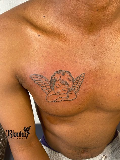 Angle On Cloud Tattoo, Angel Laying Down Tattoo, Angel Clouds Tattoo, Angel Simple Tattoo, Cherub Tattoo Men, Cherub Angel Tattoo Simple, Angel In Clouds Tattoo, Angel Tattoo Leg, Rose Angel Tattoo