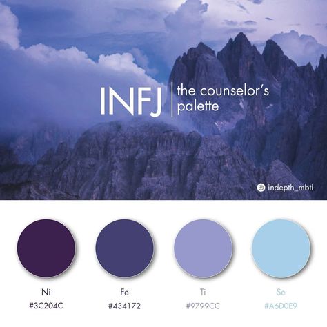 INFJ as Color Palette Personalidad Infj, The 16 Personality Types, Infj Psychology, Infj Type, Infj Mbti, Infj Personality Type, Myers Briggs Personality Types, Infj T, Infj Personality