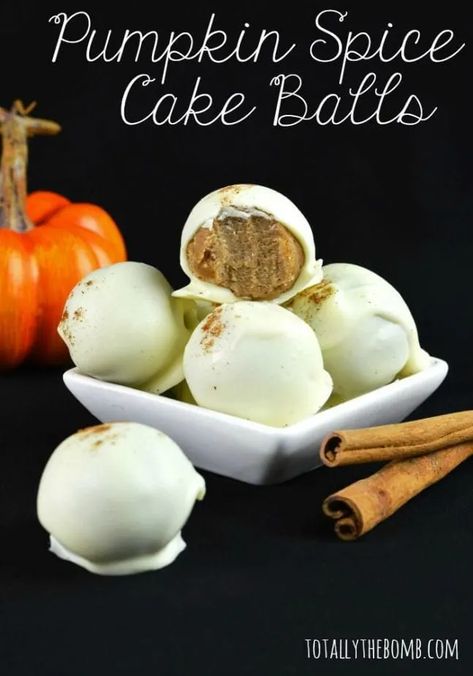 Spice Cake Balls, Pumpkin Spice Cake Balls, Pumpkin Crepes, Spicy Fried Chicken, Cake Ball, Homemade Pumpkin Spice, Cooking Challenge, Pumpkin Spice Cake, Dark Chocolate Cakes