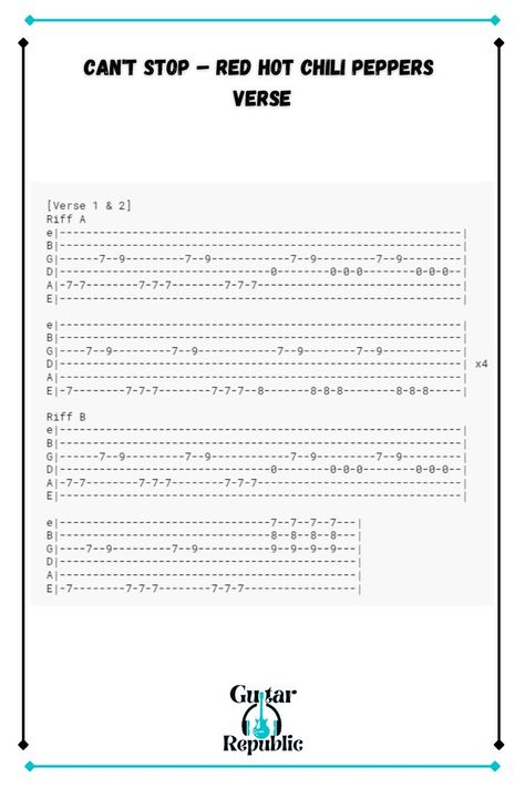 Can't stop - RHCP verse tabs Guitar Tabs Acoustic, Guitar Tabs And Chords, Guitar Tabs For Beginners, Bass Lines, Learn Guitar Chords, Easy Guitar Tabs, Guitar Lessons Songs, Guitar Tabs Songs, Acoustic Guitar Music