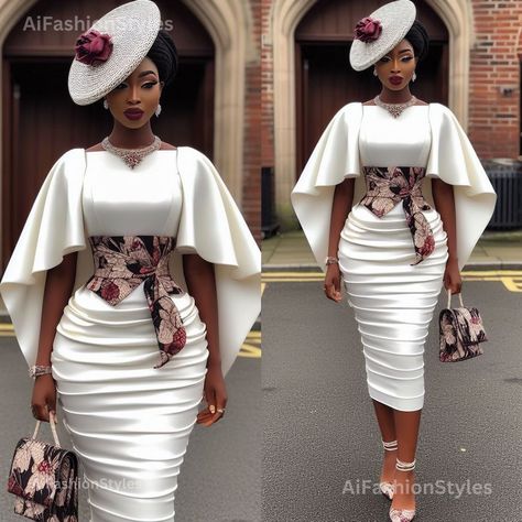 Dress To Wear To A Wedding, How To Style A White Dress, High Tea Outfits For Women, African Prom Dresses Ankara, All White Outfits, Stylish Gowns, Modest Dresses Fashion, Dinner Wear, Chic Dress Classy