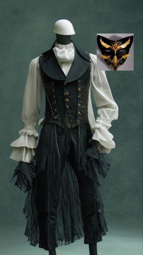 Pirate inspired Halloween masquerade suit Male Masquerade Outfit, Masquerade Suit, Masquerade Outfit Ideas, Masquerade Men, Masquerade Ball Outfits, Masquerade Outfit, Masquerade Prom, Pirate Outfit, Crazy Ideas