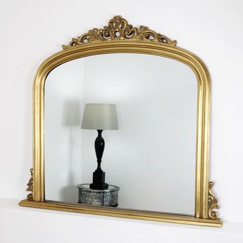 Mantle Mirrors, Dusty Pink Bedroom, Gold Ornate Mirror, Wood Mirrors, Mirrors Uk, Mantle Mirror, New House Living Room, Hallway Mirror, Mantel Mirrors