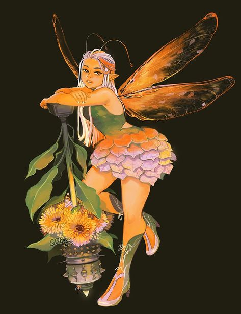 Faerie Aesthetic, Fantasy Oc, Oc Design, Golden Dragon, Fantasy Images, Art Idea, Anime Pictures, 2d Art, Fairy Art