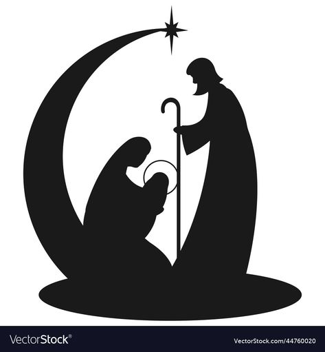 Manger Scene Silhouette, Advent Catholic Images, Simple Nativity Silhouette, Nativity Scene Silhouette Printable Free, Christmas Silhouette Images, Nativity Illustration, Nativity Lantern, Christmas Nativity Scene Diy, Advent Catholic