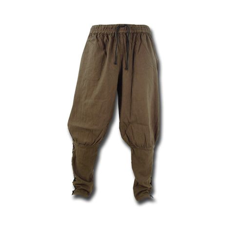 Viking Pants, brown (67 AUD) ❤ liked on Polyvore featuring pants, brown pants, lace up pants, cotton pants, brown trousers and cotton trousers Fantasy Pants, Pillars Design, Female Barbarian, Viking Pants, Dnd Ocs, Medieval Pants, Pirate Pants, Fantasy Shop, Medieval Clothes