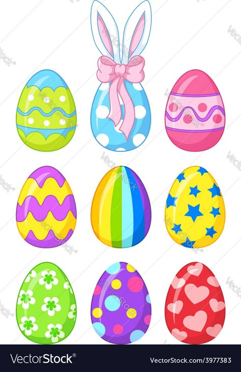 Easter Egg Design Ideas, Painting Eggs For Easter, Easter Egg Illustration, Easter Eggs Painting, Easter Eggs Ideas, Easter Egg Clipart, Painting Eggs, Egg Clipart, Easter Vector