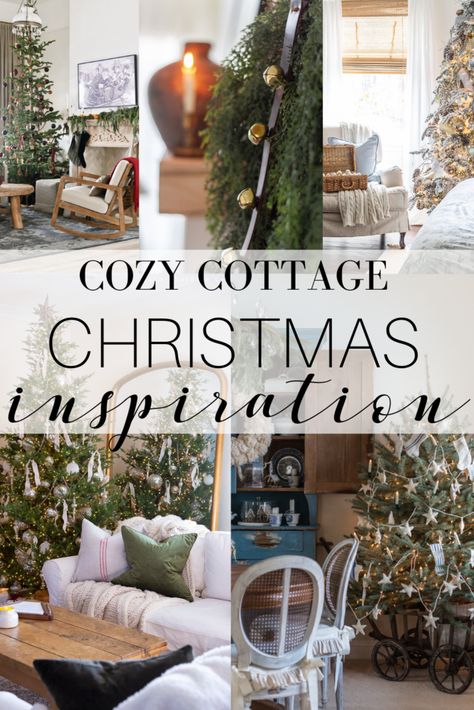 Cottage Christmas Inspiration Cozy Holiday Decor Cottage Christmas, Cottage Christmas Tree Decor, European Cottage Christmas, Modern Cottage Christmas Decor, Cottage Style Christmas Tree, English Cottage Christmas Tree, Modern Cottage Christmas, Christmas Decor Ideas Cottage, Cottage Christmas Decor Ideas