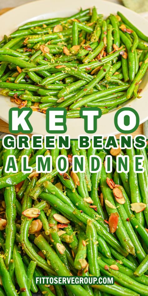 Low Carb Green Bean Recipes, Green Beans Almonds, Keto Green Beans, String Bean Recipes, Green Vegetable Recipes, Fresh Green Bean Recipes, Italian Green Beans, Green Beans With Almonds, Green Beans Almondine