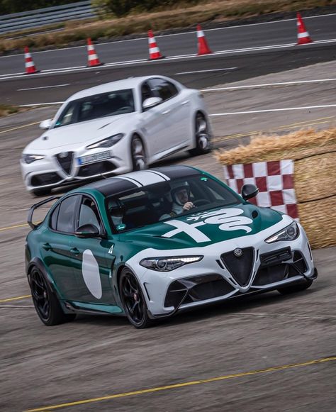 The Alfa Romeo Giulia GTA is up 30 hp and down 220 pounds compared to the Giulia Quadrifoglio. Alfa Romeo has not announced plans to sell the limited-edition Giulia GTA in the United States, but a representative said the company is evaluating the possibility. A more hardcore Giulia GTAm strips out the rear seats and replaces them with a roll hoop. Alfa Romeo Giulia Gta, Alfa Romeo Giulia Quadrifoglio, Alfa Giulia, Gta Cars, Track Driving, Exotic Sports Cars, Alfa Romeo Giulia, Racing Suit, Track Car