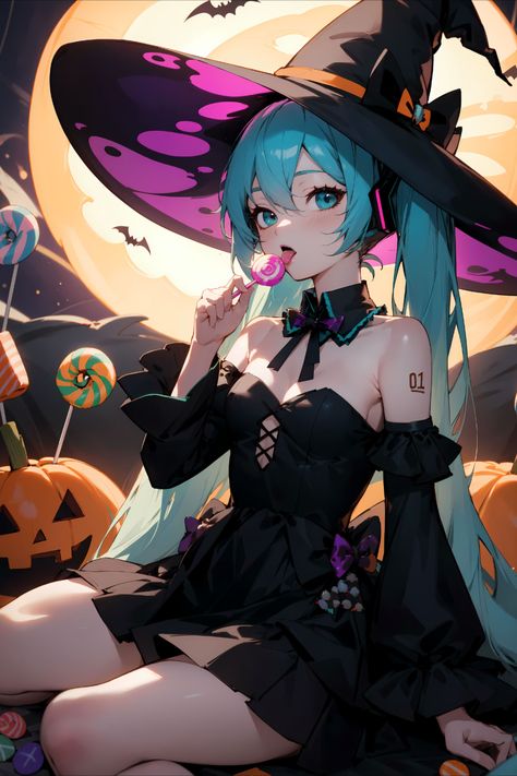 Vocaloid | #halloween #vocaloid #hatsunemiku #anime Hatsune Miku Halloween Wallpaper, Halloween Miku Wallpaper, Miku Halloween Pfp, Halloween Pose Reference, Halloween Hatsune Miku, Halloween Vocaloid, Hatsune Miku Halloween, Halloween Miku, Miku Halloween