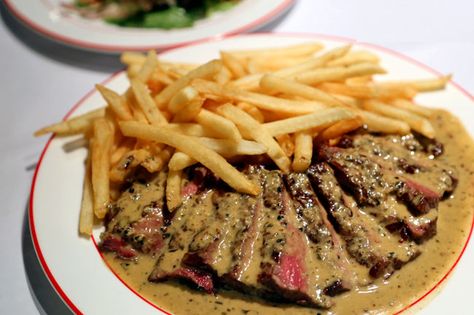 Steak Frites Recipe, Au Poivre Sauce, French Steak, Bordelaise Sauce, Roasted Shallots, Peppercorn Sauce, Tender Steak, Steak Frites, Impressive Recipes