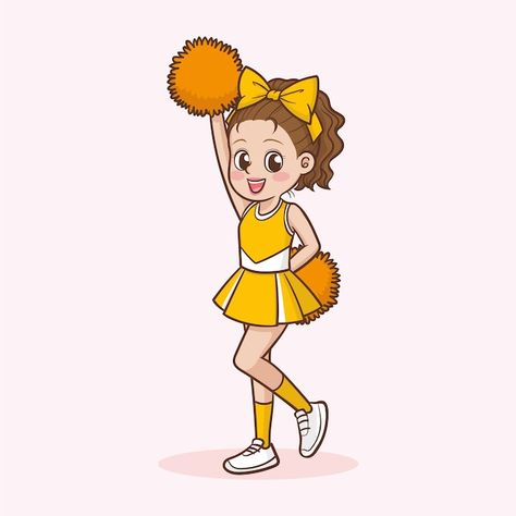 Free vector hand drawn cheerleader cart... | Free Vector #Freepik #freevector #beautiful #illustration #cartoon #cute Cheer Doodles, Cheerleader Cartoon, Draw Show, Beautiful Illustration, Illustration Cartoon, Drawing Inspo, Psd Icon, Vector Hand, Cartoon Cute