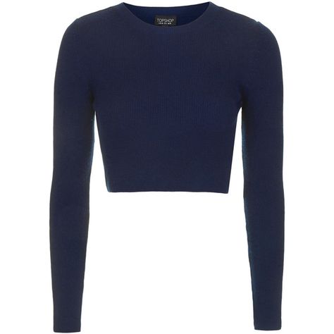 TOPSHOP Ribbed Crop Top ($20) ❤ liked on Polyvore featuring tops, crop tops, shirts, crop, topshop, navy blue, navy top, navy blue shirt, blue top and blue shirt Crop Tops Shirts, Navy Blue Crop Top, Navy Crop Top, Shirts Crop, Pajama Fashion, Blue Crop Top, Ribbed Shirt, Navy Blue Shirts, Blue Long Sleeve Shirt