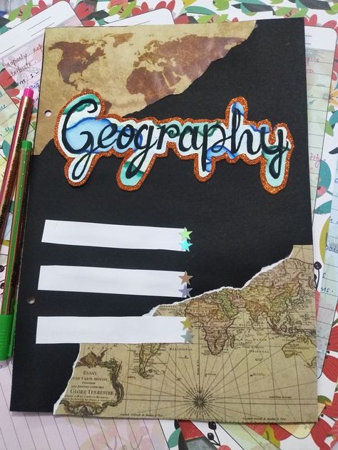 Practical Copy Cover Design, Geography Portfolio Cover Page, Geography Astethic, Geography Aesthetic Cover Page, Geography Practical File Cover, Geography Project Cover Page Ideas Aesthetic, Geography Project File Cover Ideas, Geography Aesthetic Cover, Geography Project Cover Page Ideas School