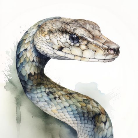 Snake Images, Snake Painting, Snake Drawing, Python Snake, Cute Animal Clipart, Watercolor Illustrations, Clipart Design, Arte Animal, Custom Wall Art