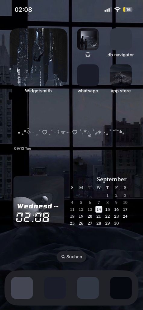 ios 16 ios 15 homescreen aesthetic ideas dark blue black grey futuristic low exposure calendar city lights Rainy Homescreen Layout, Iphone Layout Aesthetic Dark, Ipad Lockscreen Aesthetic Dark, Iphone Layout Dark Blue, Ios Homescreen Ideas Dark, Ios Theme Ideas Dark, Black And Blue Homescreen Layout, Ios 16 Dark Aesthetic, Dark Home Screen Aesthetic