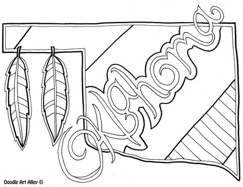 Oklahoma - ​﻿United States Coloring Pages - Classroom Doodles Oklahoma Flag, Quotes Doodles, Oklahoma Art, Oklahoma History, Flag Coloring Pages, State Symbols, Coloring Pages Inspirational, Flower Coloring Pages, Free Printable Coloring