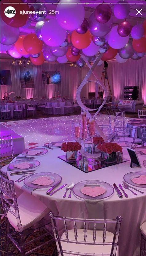 Sweet Party Ideas 16, Pink And Diamonds Theme Party, 21st Birthday Venue Decorations, 15ty Birthday Ideas, 21st Birthday Party Venue Ideas, Blue Themed Sweet 16 Party Ideas, 21st Birthday Venue Ideas, Sweet 16 Valentines Theme, Designer Birthday Party Ideas