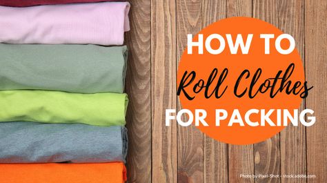 How To Roll Your Clothes For Packing, How To Roll Clothes To Pack Suitcases, How To Roll Clothes For Packing, Roll Clothes For Packing, Rolling Clothes For Packing, Chunky Clothes, Roll Clothes, Packing Folding, How To Roll