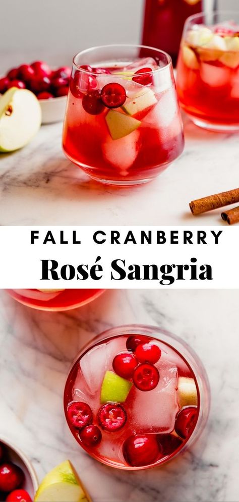 Thanksgiving Sangria, Fall Sangria Recipes, Cranberry Sangria, Apple Cider Sangria, Rose Sangria, Cranberry Cocktail, Sangria Recipe, Beverage Recipes, Fall Cocktails