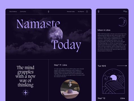 Case Study: Astrology Website Design by tubik UX for tubik on Dribbble Libra Today, Spiritual Website, 블로�그 디자인, Mobile Application Design, Visual Hierarchy, Website Header, Positive Mood, Web Design Projects, Web Layout