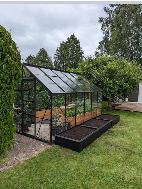 Green House Ideas Backyards, Fence Line Plants, Small Green House Ideas, Vege Garden Ideas, Front Garden Landscape, Home Greenhouse, Backyard Greenhouse, Garden Harvest, Veg Garden