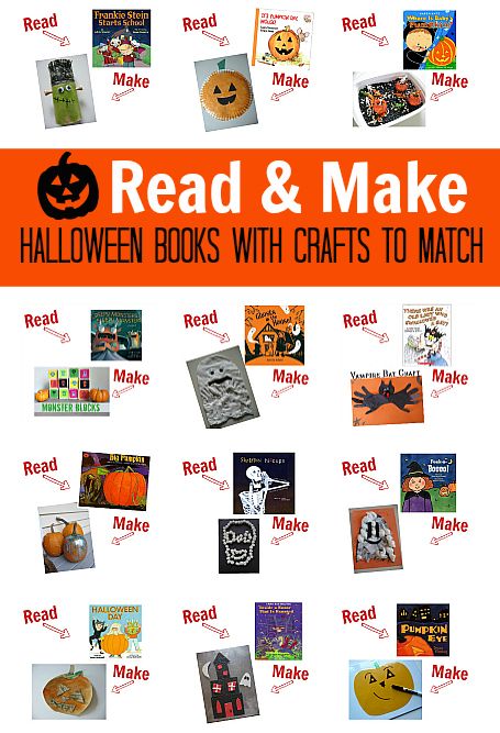 25 Halloween books for kids with matching crafts - perfect for lesson planning. Books With Crafts, Books And Crafts, Pumpkin Unit, Halloween Books For Kids, Timmy Time, Messy Kids, Halloween Preschool, Make Halloween, Halloween Books