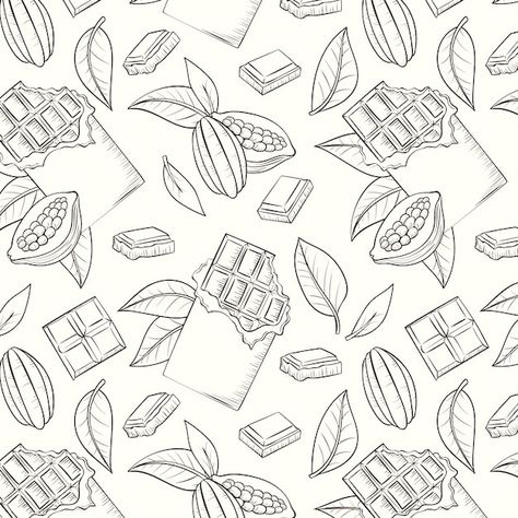 Chocolate Pattern Design, Chocolate Paper Design, Chocolate Illustration Graphics, Chocolate Graphic Design, Chocolate Bar Illustration, Cocoa Background, Choco Box, Background Chocolate, Chocolate Vector