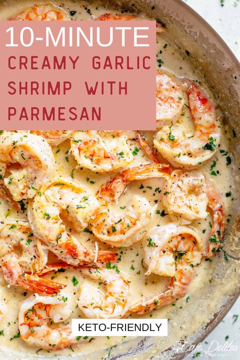 Creamy Garlic Shrimp Recipe, Creamy Garlic Shrimp, Resep Seafood, Shrimp Recipes Healthy, Shrimp Recipes For Dinner, Shrimp And Grits, Shrimp Recipes Easy, Shrimp Dishes, Shrimp Recipe